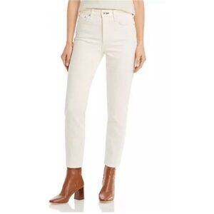 Rag & Bone Nina High-Rise Ankle Cigarette Jeans Ecru Size 24